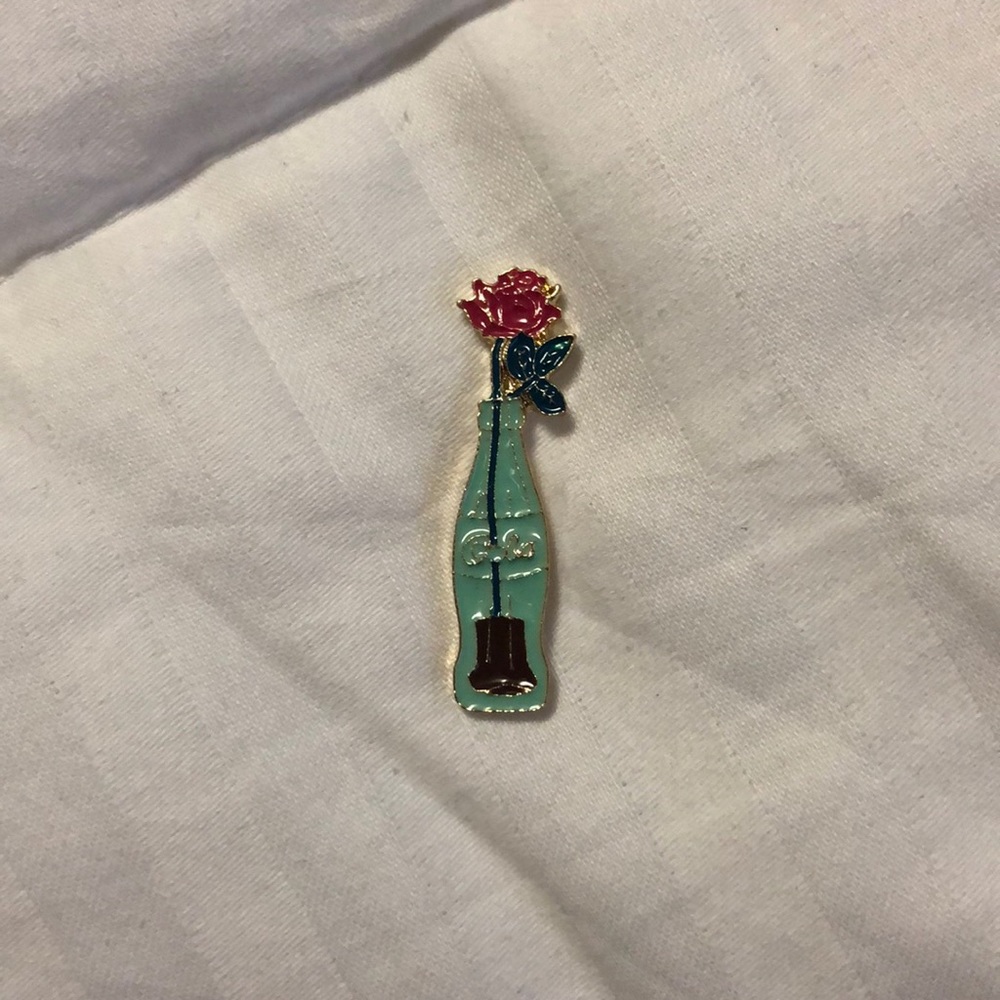 Rose in Glass Bottle Pin